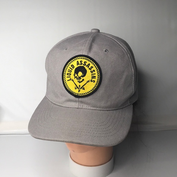 Liquid Assassins Gray Snap Back Fishing Cap Hat - Picture 1 of 3